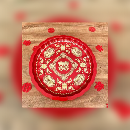 JINGMEI Round Plastic Tray 2（For specific pricing, please contact customer service）Festive Home Decor Decorative Supplies Fruit Celebration Tray