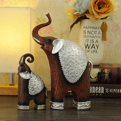 RONGHE Thai Style Wooden Mother And Child Elephant（For specific pricing, please consult our customer service）Minimum order quantity: 200 pieces Unique Desktop Ornaments Collectibles