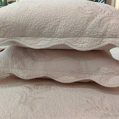 GANGZHENG 3pcs Cotton Plain Bed Cover Three sets (Plum embroidery)  Durable extra thick wash cotton