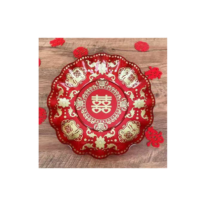 JINGMEI Round Plastic Tray 4（For specific pricing, please contact customer service）Wedding Supplies New Home Celebration Chinese-Style Fruit Tray