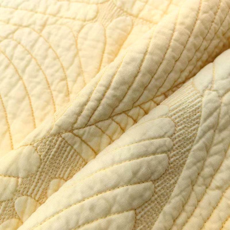 GANGZHENG 1pcs Cotton Plain Bed Cover (Banana leaf)  Pure cotton bed mattress household bedroom padded mattress