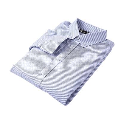 LESHI 2025 Autumn and Winter Cotton Oxford Spun Vertical Stripe Long Sleeve Shirt  business casual Men's Long Sleeve Shirts non-iron and easy care