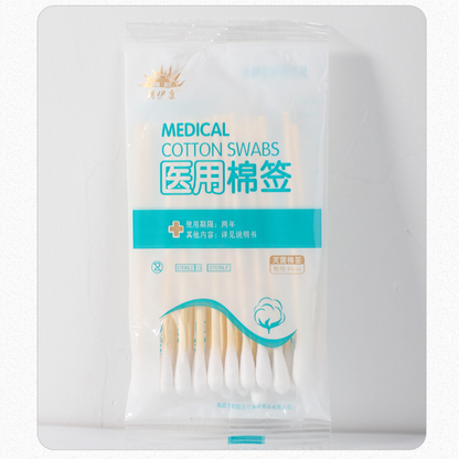 CHAOYANG Medical Cotton Swabs 10cm Sterile Disposable Wooden Shaft Cleaning Swabs