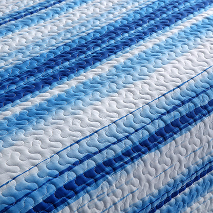 GANGZHENG 3Pcs Printed Bed Cover Set (Blue stripes of dreams)  Home bedroom enlarging and thickening skin friendly