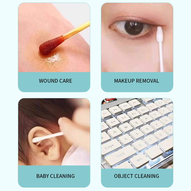 CHAOYANG Medical Cotton Swabs 20cm  Hygiene Products Single-headed Wooden Shaft Swabs Self-sealing Bag