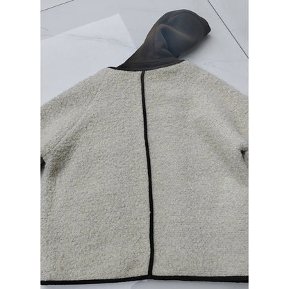 TINGXUN Faux Lamb‘s Wool Denim Patchwork Jacket 01 (Please consult customer service for specific prices) color blocking fashionable and versatile furry jacket