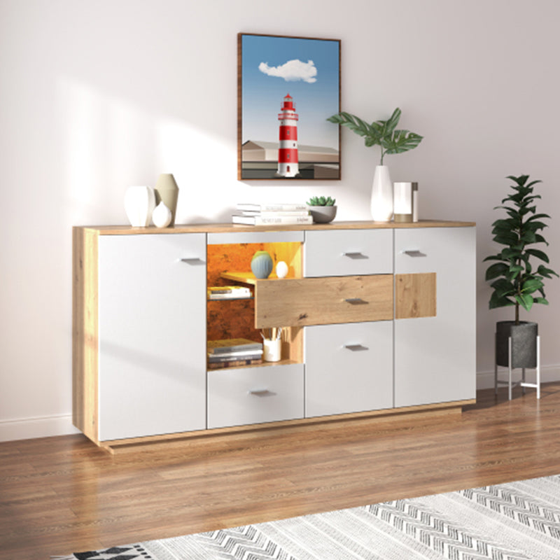 LEJIAJU sideboard   Household storage cabinet Nordic solid wood rattan side cabinet