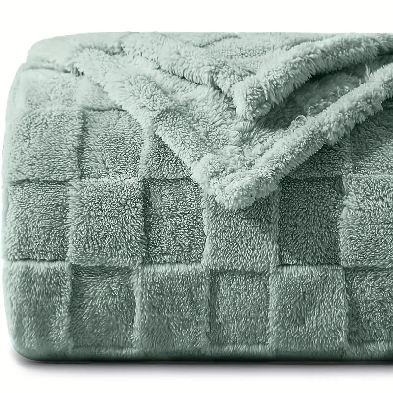 JINHUANYI Reversible Waffle Towers Hibiscus Blanket