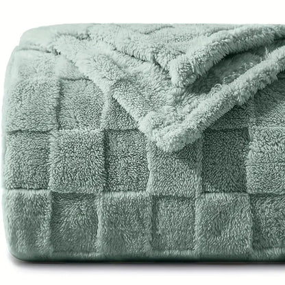 JINHUANYI Reversible Waffle Towers Hibiscus Blanket