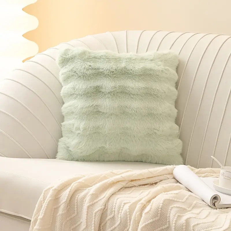 JINHUANYI Faux Rabbit Fur Bubble Ball Pillow