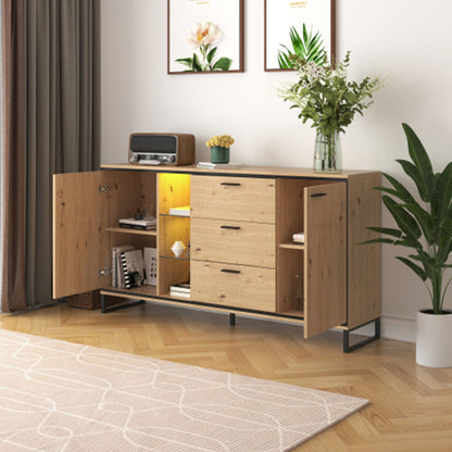 LEJIAJU sideboard   Household storage cabinet Nordic solid wood rattan side cabinet