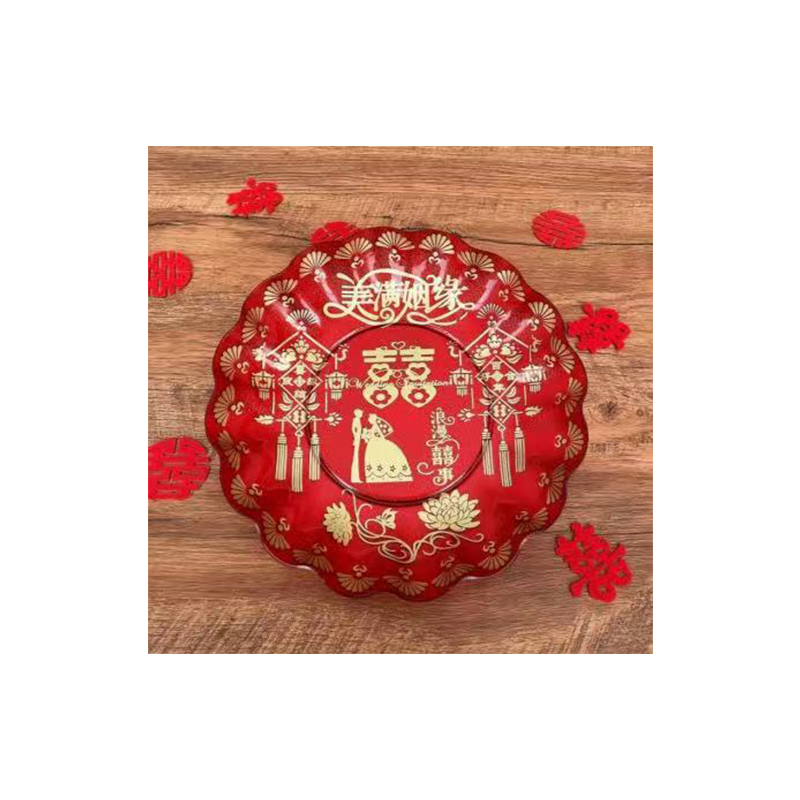 JINGMEI Round Plastic Tray 4（For specific pricing, please contact customer service）Wedding Supplies New Home Celebration Chinese-Style Fruit Tray