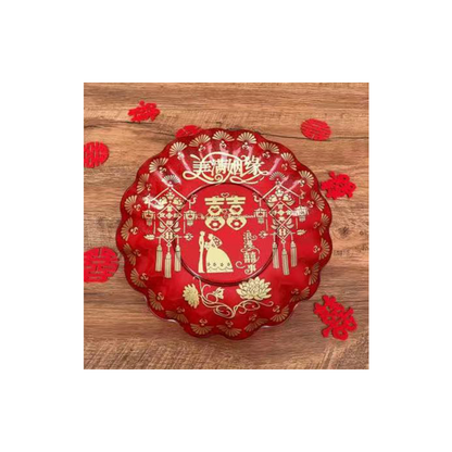 JINGMEI Round Plastic Tray 4（For specific pricing, please contact customer service）Wedding Supplies New Home Celebration Chinese-Style Fruit Tray