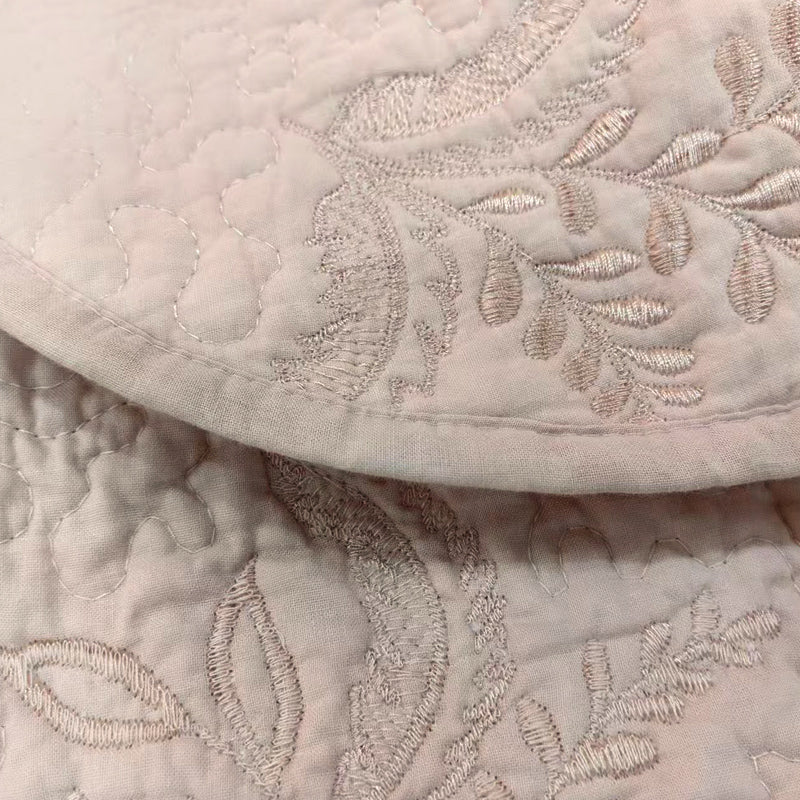 GANGZHENG 3pcs Cotton Plain Bed Cover Three sets (Plum embroidery)  Durable extra thick wash cotton
