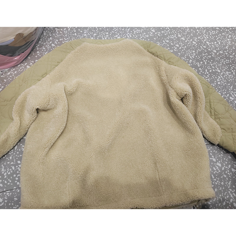 TINGXUN Faux Lamb‘s Wool Denim Patchwork Jacket 02 (Please consult customer service for specific prices) color blocking fashionable and versatile furry jacket