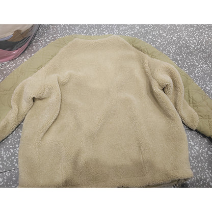 TINGXUN Faux Lamb‘s Wool Denim Patchwork Jacket 02 (Please consult customer service for specific prices) color blocking fashionable and versatile furry jacket