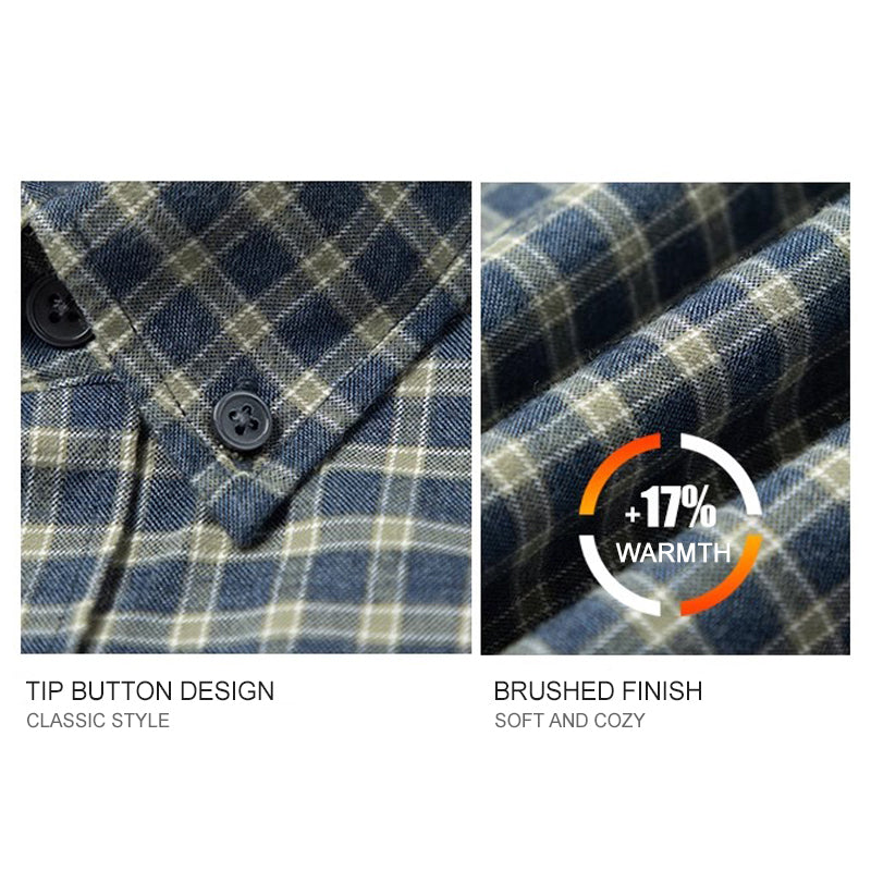 LESHI 2025 Fall And Winter Brushed Cotton Plaid Shirt  Comfortable, wrinkle-resistant Business formal wear