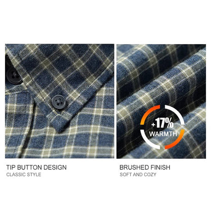 LESHI 2025 Fall And Winter Brushed Cotton Plaid Shirt  Comfortable, wrinkle-resistant Business formal wear