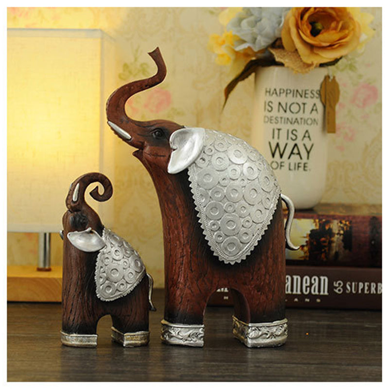 RONGHE Thai Style Wooden Mother And Child Elephant（For specific pricing, please consult our customer service）Minimum order quantity: 200 pieces Unique Desktop Ornaments Collectibles