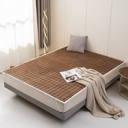 LIERDE Ultra Soft Crystal Plush Bed Pad  Non-slip wash mattress thickened to keep warm