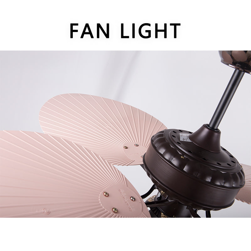 FENGZHIYUAN Ceiling fan light JY52-602  Southeast Asia vintage banana leaf ceiling fan light home big wind