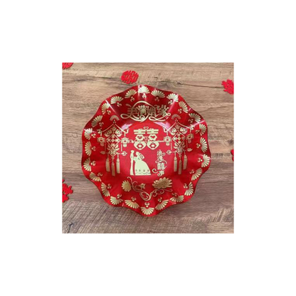 JINGMEI Round Plastic Tray 3（For specific pricing, please contact customer service）Wedding Supplies New Home Celebration Chinese-Style Fruit Tray