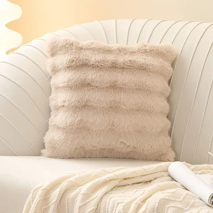 JINHUANYI Faux Rabbit Fur Bubble Ball Pillow
