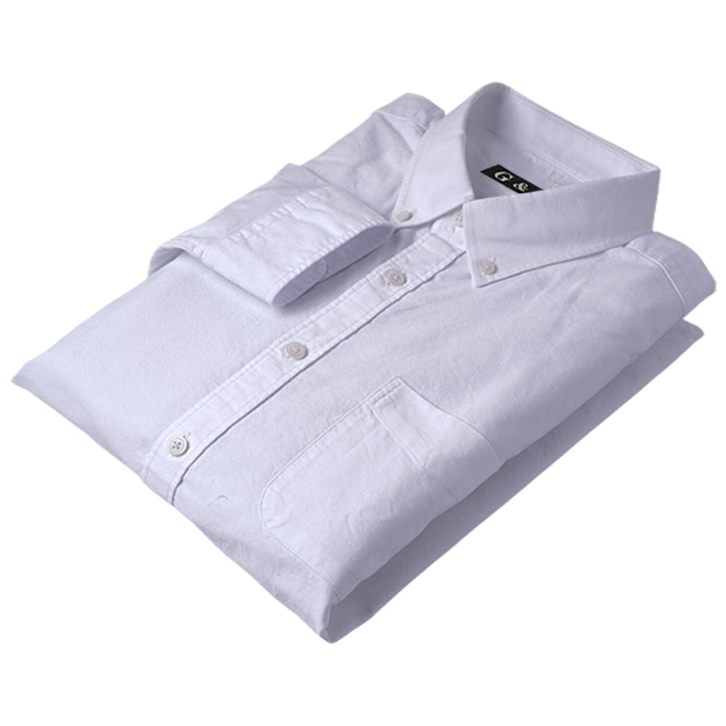 LESHI 2025 Autumn and winter new cotton oxford spinning long-sleeved shirt  business casual Men's Long Sleeve Shirts non-iron and easy care