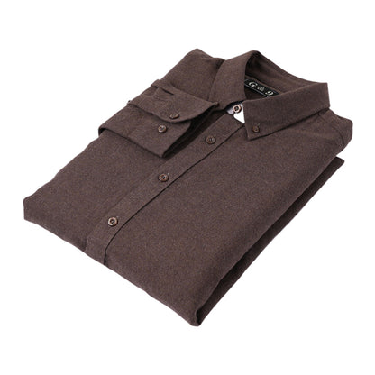 LESHI 2025 Autumn and winter new cotton color spun brushed casual shirt haute couture Business Shirt comforts  Slim Appear temperament long-sleeved shirt