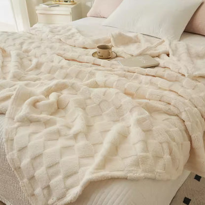 JINHUANYI Reversible Waffle Towers Hibiscus Blanket
