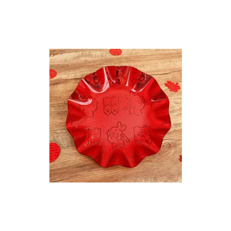 JINGMEI Round Plastic Tray 3（For specific pricing, please contact customer service）Wedding Supplies New Home Celebration Chinese-Style Fruit Tray