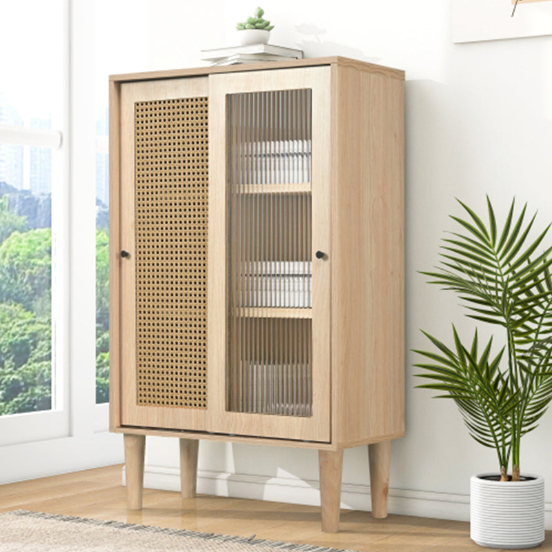 LEJIAJU sideboard   Household storage cabinet Nordic solid wood rattan side cabinet
