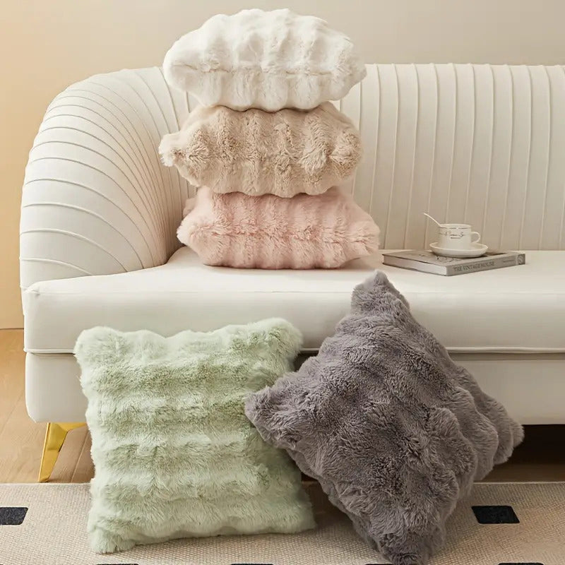 JINHUANYI Faux Rabbit Fur Bubble Ball Pillow