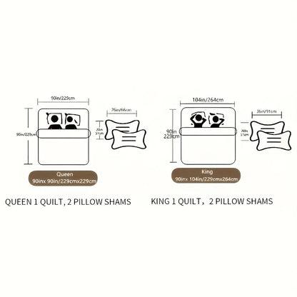 GANGZHENG 3Pcs Printed Bed Cover Set (French style 02)  Four seasons of high-end four-piece household