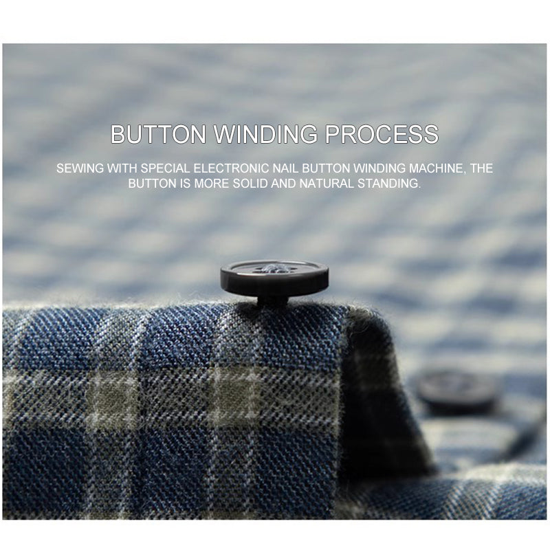 LESHI 2025 Fall And Winter Brushed Cotton Plaid Shirt  Comfortable, wrinkle-resistant Business formal wear