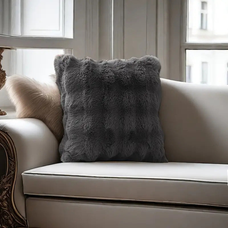 JINHUANYI Faux Rabbit Fur Bubble Ball Pillow