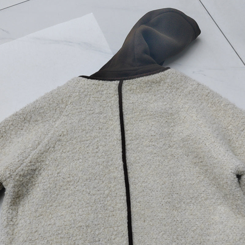 TINGXUN Faux Lamb‘s Wool Denim Patchwork Jacket 01 (Please consult customer service for specific prices) color blocking fashionable and versatile furry jacket