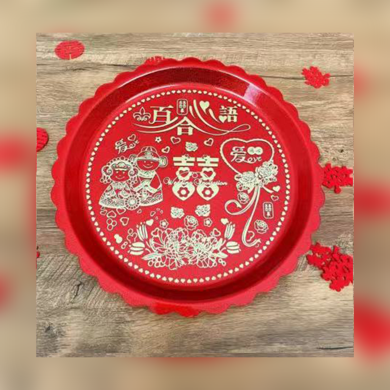 JINGMEI Round Plastic Tray 1（For specific pricing, please contact customer service）Festive Home Decor Decorative Supplies Fruit Celebration Tray