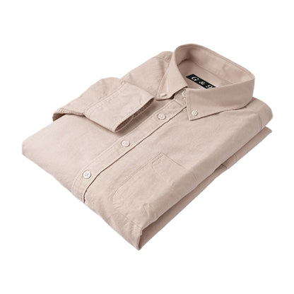LESHI 2025 Autumn and winter new cotton oxford spinning long-sleeved shirt  business casual Men's Long Sleeve Shirts non-iron and easy care