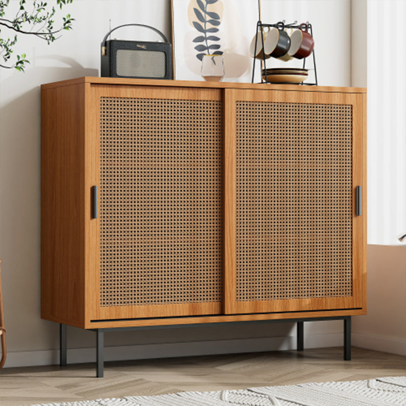 LEJIAJU sideboard   Household storage cabinet Nordic solid wood rattan side cabinet