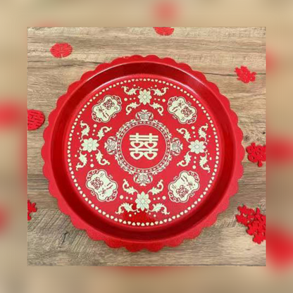 JINGMEI Round Plastic Tray 1（For specific pricing, please contact customer service）Festive Home Decor Decorative Supplies Fruit Celebration Tray