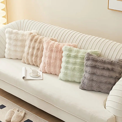 JINHUANYI Faux Rabbit Fur Bubble Ball Pillow