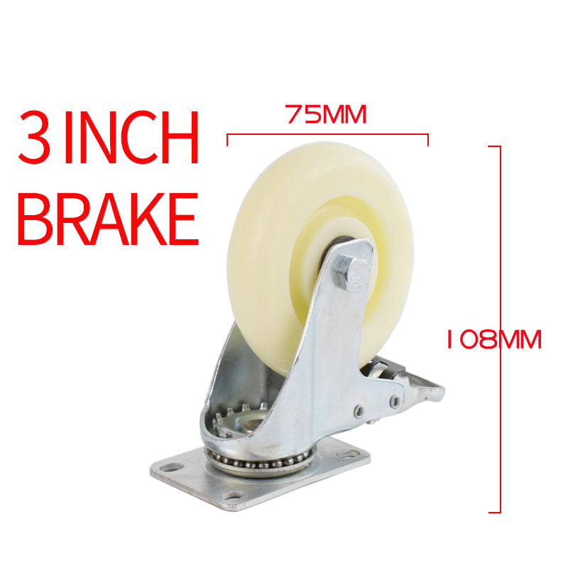 SHENGHONG Thickend Nylon Casters 01（For specific pricing, please consult customer service）Universal Wheel medium-sized White nylon